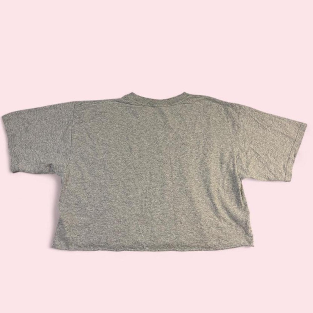 Pac-Man Womens Medium Grey Cropped Graphic T-Shirt Pixel Ghosts Fruit C-Life - Picture 4 of 4